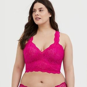 Torrid - Unlined Lace Solid Racerback Bralette, size 2